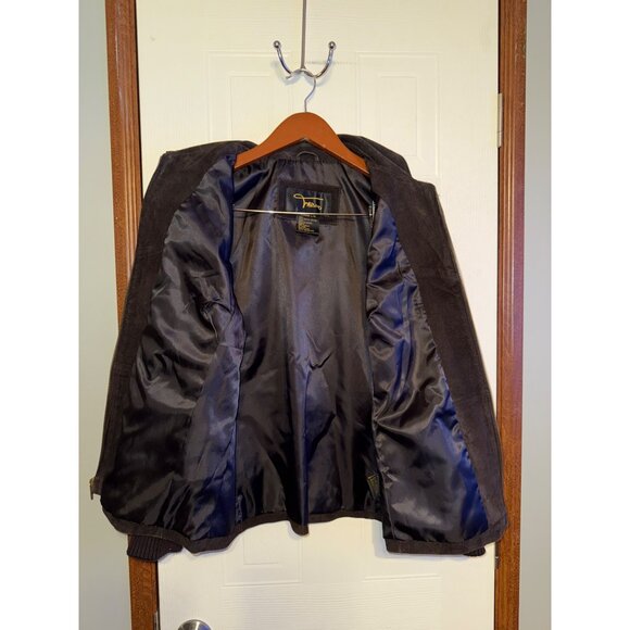 Fabio Vintage 90's Brown Suede Leather Full Zip Jacket With Ribbed Sleeves Sz L - Picture 11 of 14